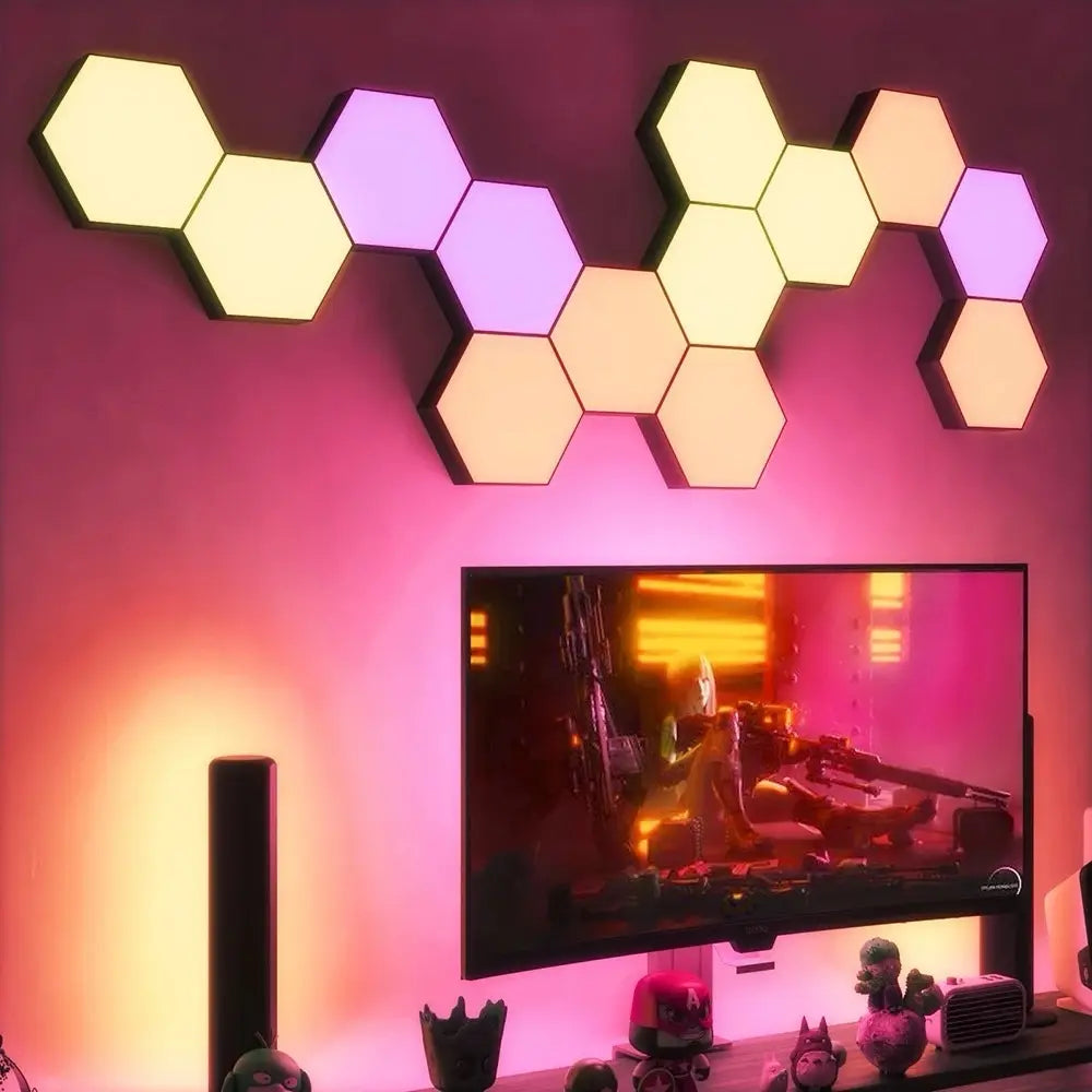 Transform Your Space with 6 Pack Hexagon Light Panels - Music Sync RGB Lighting with APP & Remote Control for Ultimate Home Decor