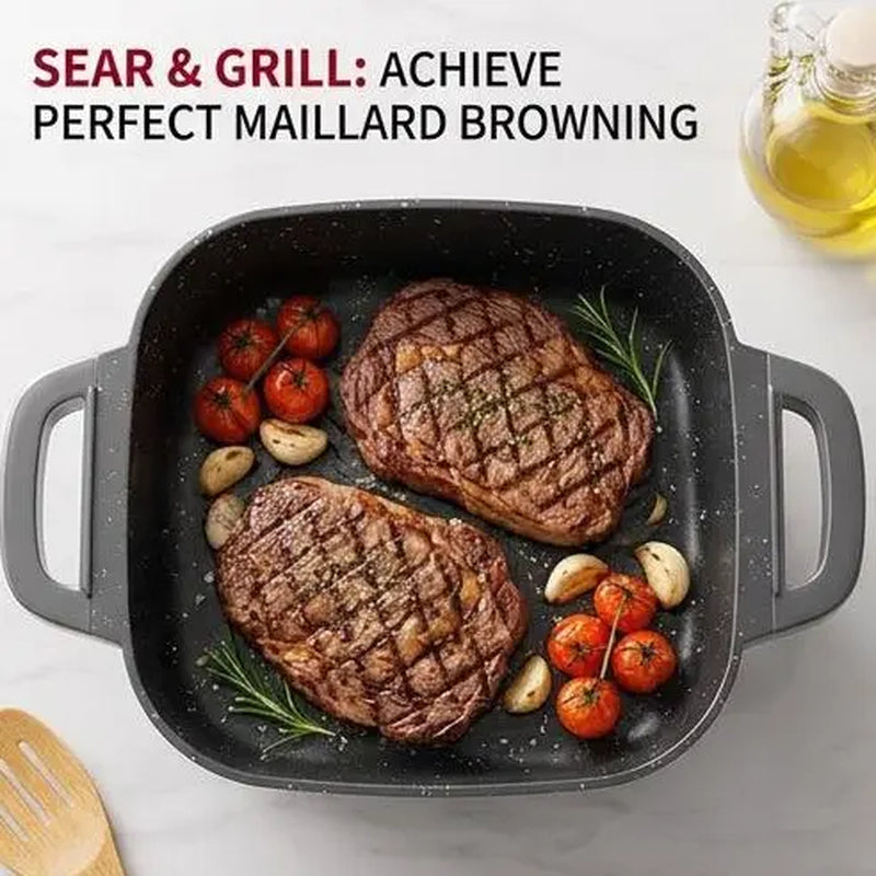 Elevate Your Cooking Experience with the Multifunctional Square Electric Griddle – Nonstick, 5-Level Temperature Control for Perfect Stir-Frying, Deep-Frying, and Simmering!