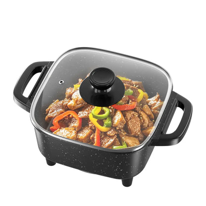 Elevate Your Cooking Experience with the Multifunctional Square Electric Griddle – Nonstick, 5-Level Temperature Control for Perfect Stir-Frying, Deep-Frying, and Simmering!