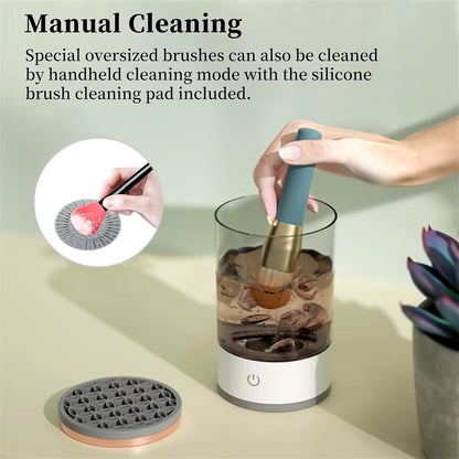 Revolutionary USB Electric Makeup Brush Cleaner - Effortless Cleaning & Drying for Flawless Beauty
