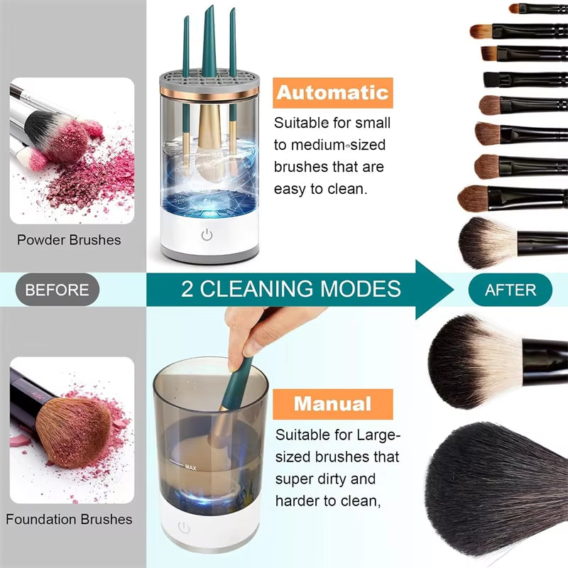Revolutionary USB Electric Makeup Brush Cleaner - Effortless Cleaning & Drying for Flawless Beauty