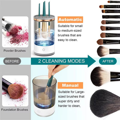 Revolutionary USB Electric Makeup Brush Cleaner - Effortless Cleaning & Drying for Flawless Beauty