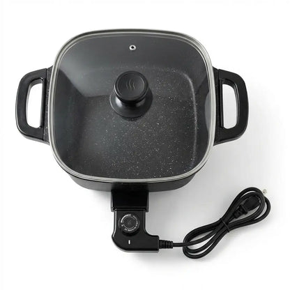 Elevate Your Cooking Experience with the Multifunctional Square Electric Griddle – Nonstick, 5-Level Temperature Control for Perfect Stir-Frying, Deep-Frying, and Simmering!