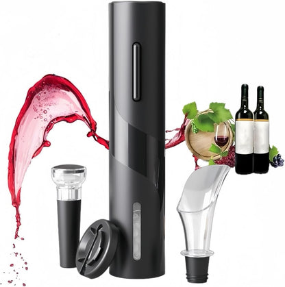 Electric Wine Bottle Opener, Easy to Use, Perfect for Home, Restaurants & Travel, Wine Lovers & Host (Black)