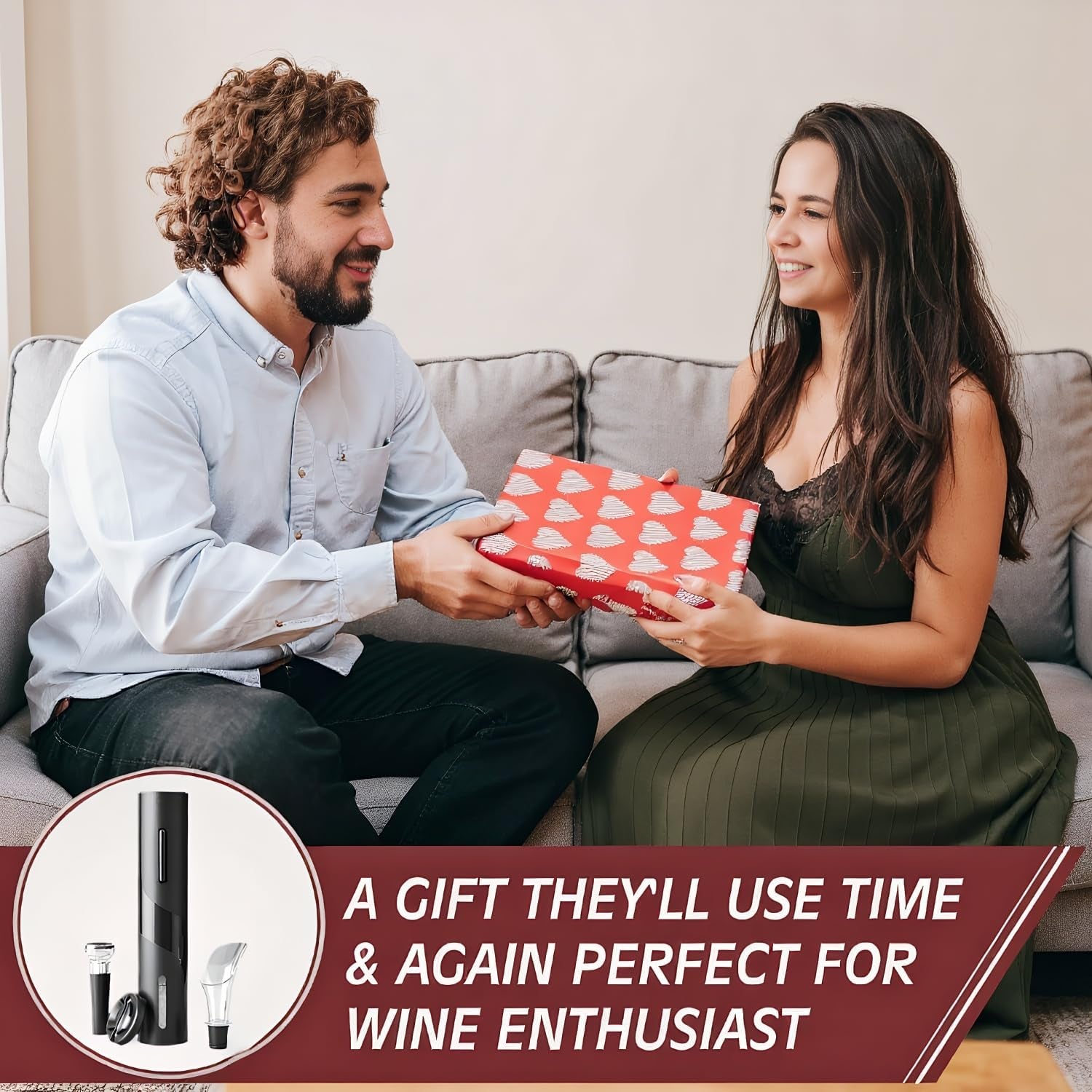 Electric Wine Bottle Opener, Easy to Use, Perfect for Home, Restaurants & Travel, Wine Lovers & Host (Black)