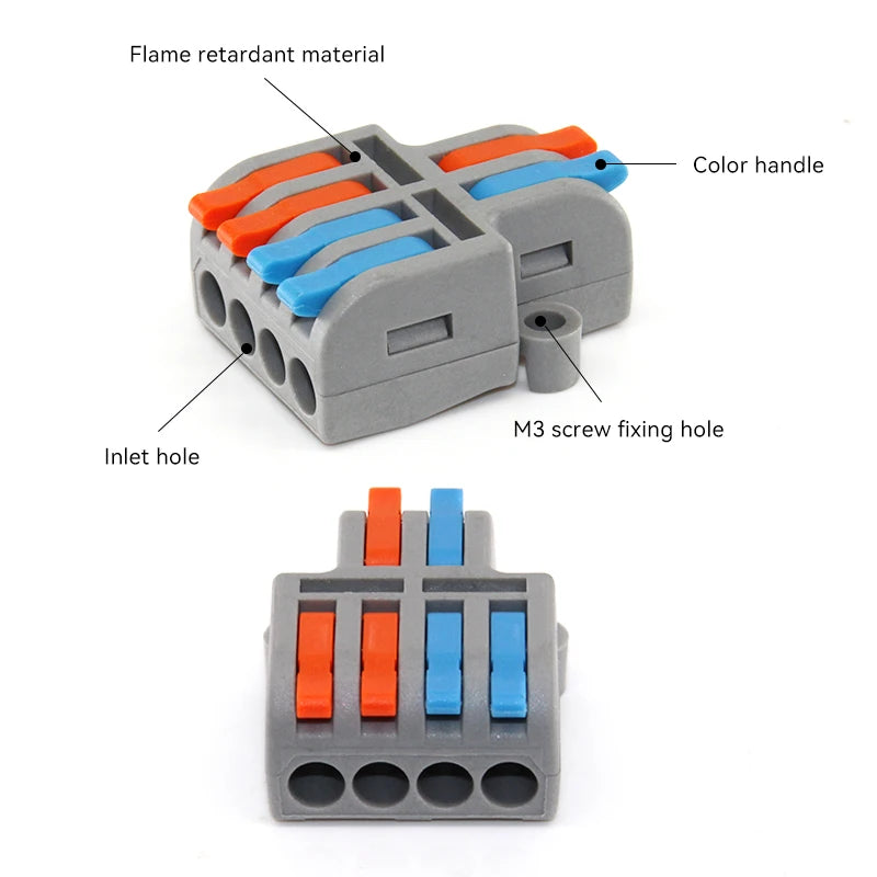 Effortless Wiring with 10/30/50 PCS Mini Fast Wiring Cable Connectors - Universal Compact Splitter for Quick Electrical Connections