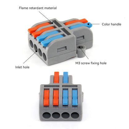 Effortless Wiring with 10/30/50 PCS Mini Fast Wiring Cable Connectors - Universal Compact Splitter for Quick Electrical Connections