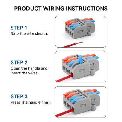 Effortless Wiring with 10/30/50 PCS Mini Fast Wiring Cable Connectors - Universal Compact Splitter for Quick Electrical Connections
