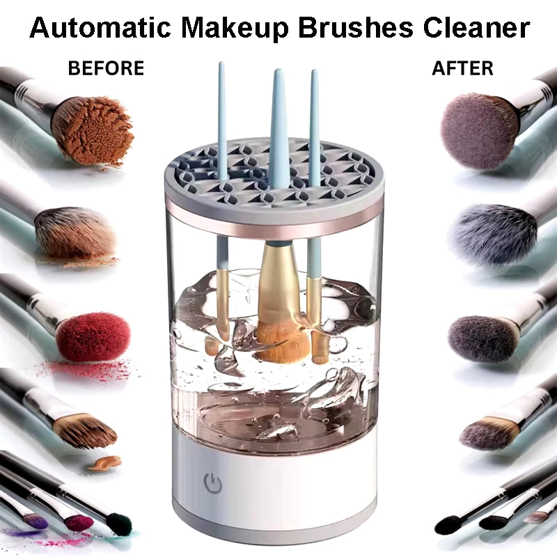 Revolutionary USB Electric Makeup Brush Cleaner - Effortless Cleaning & Drying for Flawless Beauty