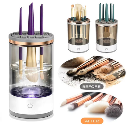 Revolutionary USB Electric Makeup Brush Cleaner - Effortless Cleaning & Drying for Flawless Beauty
