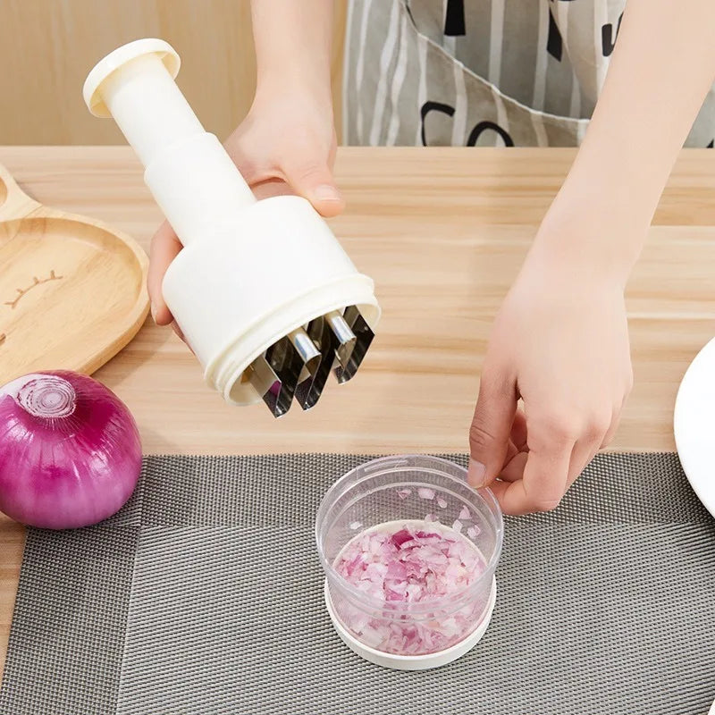 Revolutionize Your Cooking with the Ultimate Multi-Functional Manual Onion and Garlic Chopper - The Durable Kitchen Tool You Can't Live Without!